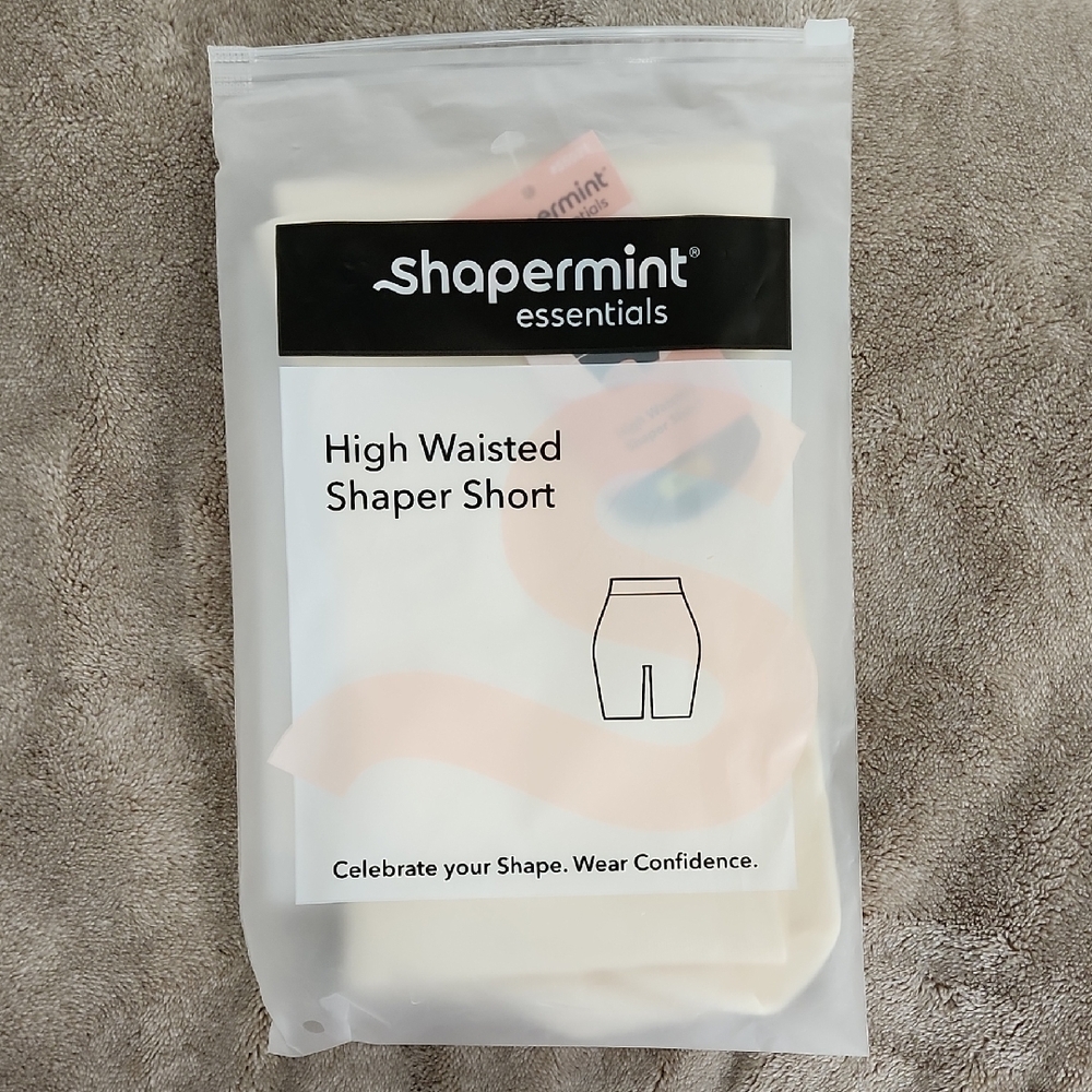 Shapermint Essentials High Waisted Shaper Short in Cream Size M/L